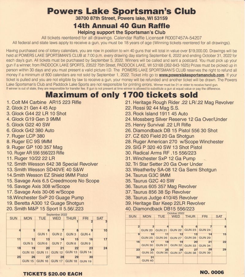 Powers Lake Sportsmens Club Home